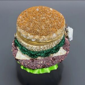 Hand Made in India Beaded Hamburger Bag Crossbody